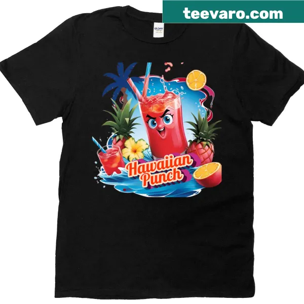 Graphic celebrating Hawaiian Punch beverage on a T-shirt