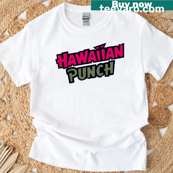 Hawaiian Punch t-shirt featuring Stitch and Lilo in a playful design