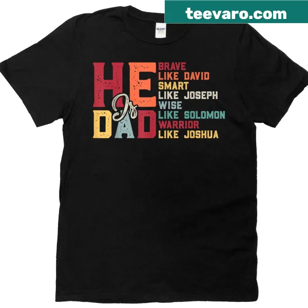 Christian-themed dad t-shirt with biblical qualities message