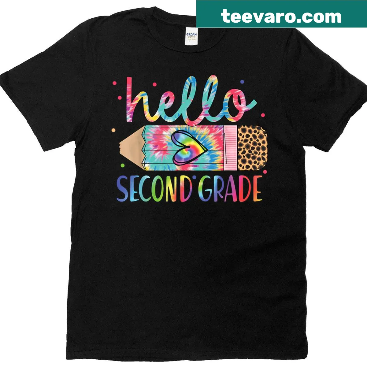 Pencil design t-shirt celebrating second grade for young students — on a men's t-shirt