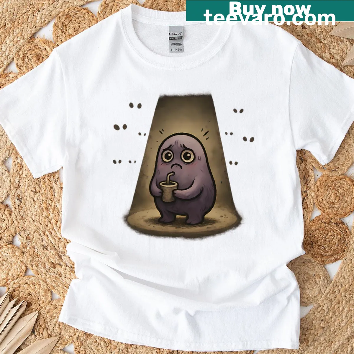 Shirt with humorous text about being perceived as shy — on a men's t-shirt
