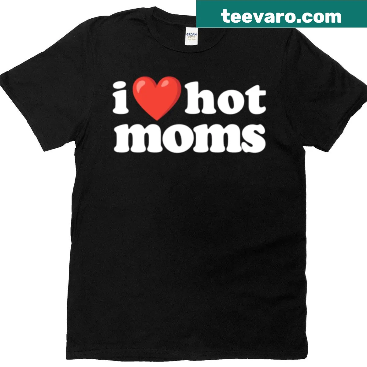 Playful T-shirt with text celebrating hot moms — on a men's t-shirt