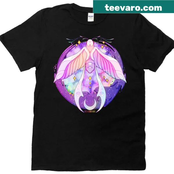 T-shirt with an illustration of an iridescent insect.