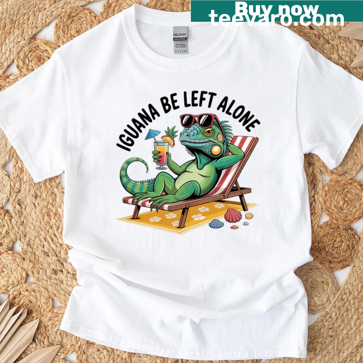 Sassy iguana graphic with introvert humor — on a men's t-shirt