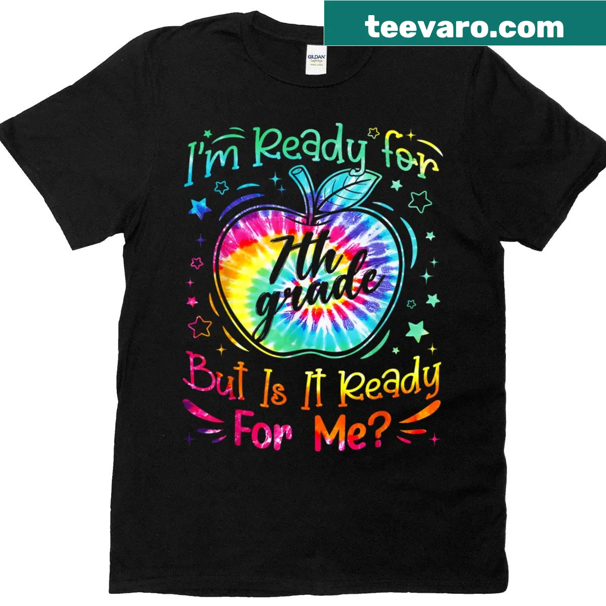 Seventh grade back to school t-shirt with motivational text — on a men's t-shirt