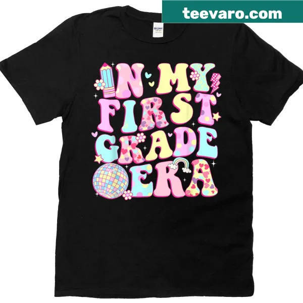 Cute first-grade themed shirt with playful design