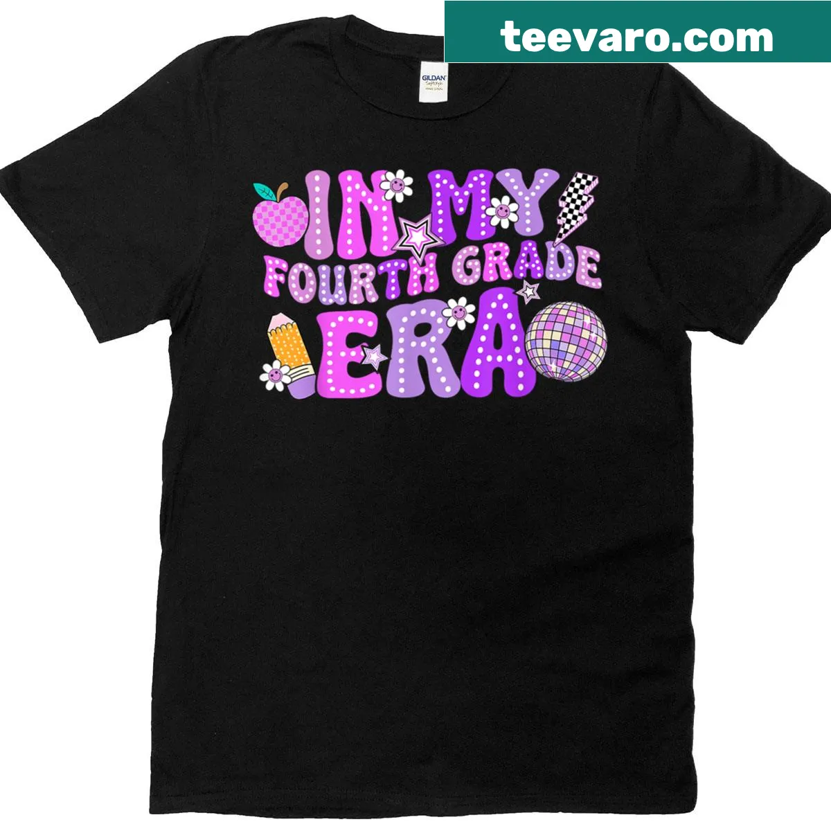 Cute t-shirt for kids with the phrase In My 4th Grade Era — on a men's t-shirt