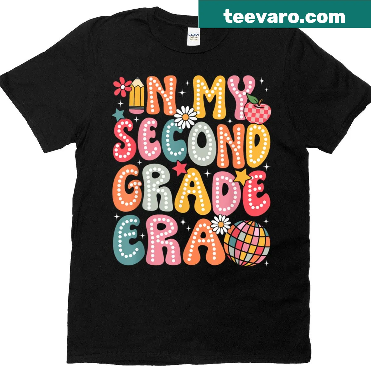 Inspirational t-shirt for kids with the phrase In My Second Grade Era — on a men's t-shirt