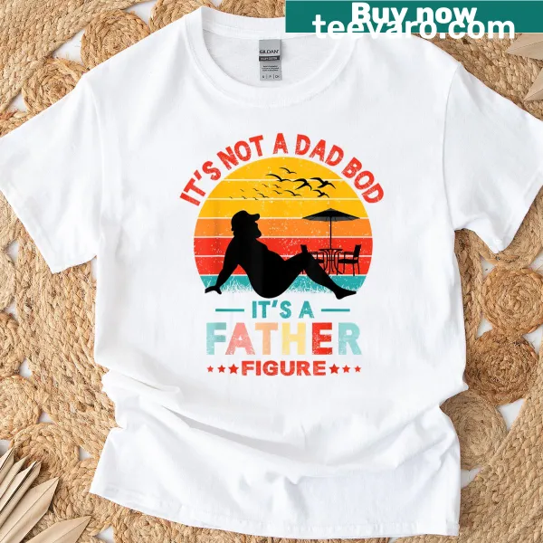 Retro Father Figure T-shirt with humorous text about dad bod
