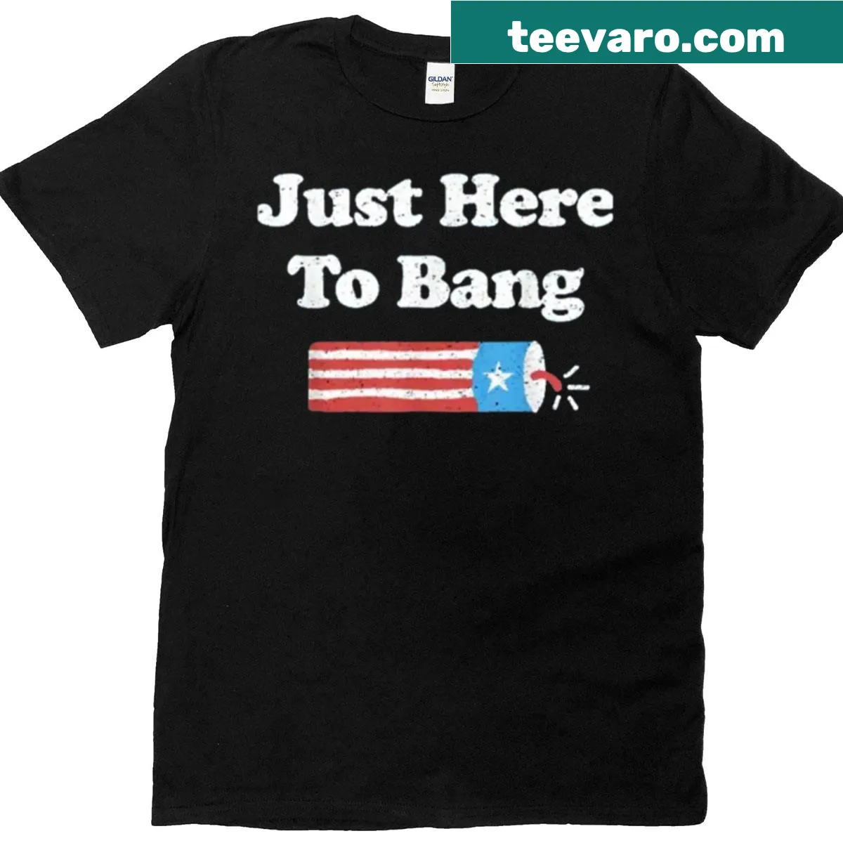 Funny July Fourth T-shirt with playful graphic — on a men's t-shirt