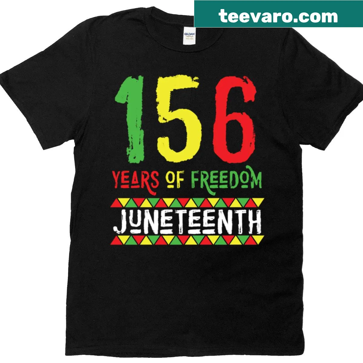 Juneteenth 2021 T-shirt with commemorative typography — on a men's t-shirt