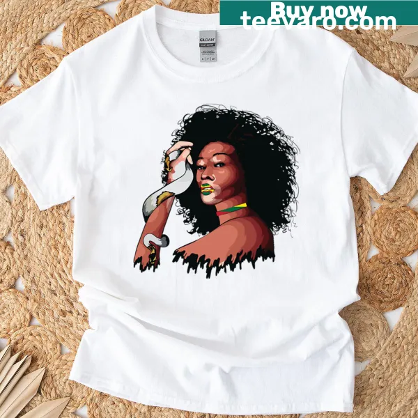 Melanin girl art T-shirt celebrating Juneteenth with empowering design