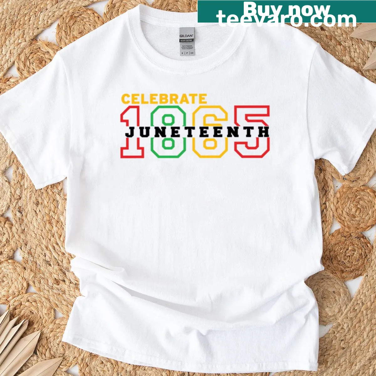 80s-style Juneteenth T-shirt with retro-inspired graphic design — on a men's t-shirt