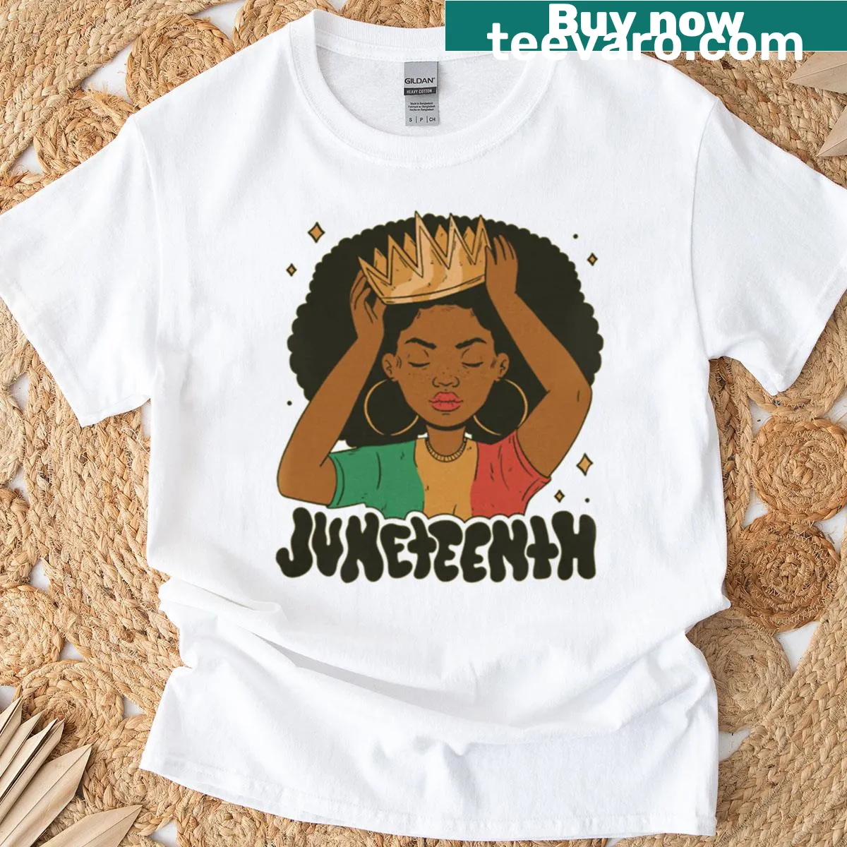 Juneteenth T-shirt featuring a proud design celebrating freedom — on a men's t-shirt