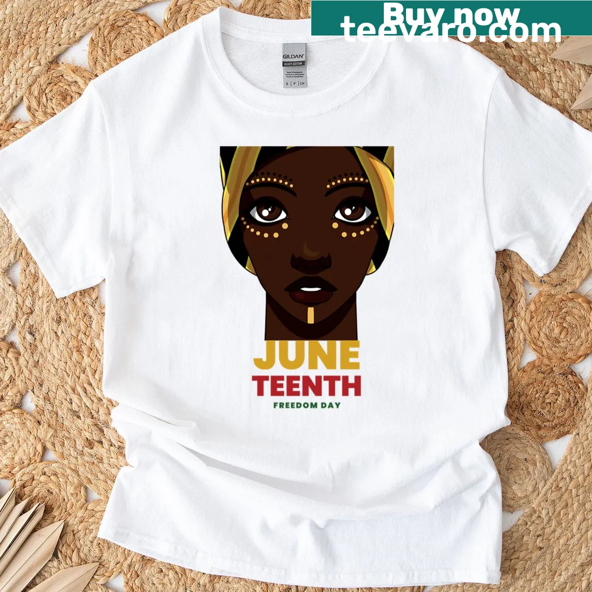 Juneteenth Day T-shirt with typography celebrating freedom — on a men's t-shirt