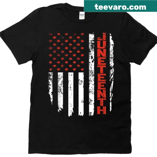 T-shirt with Juneteenth flag design celebrating freedom