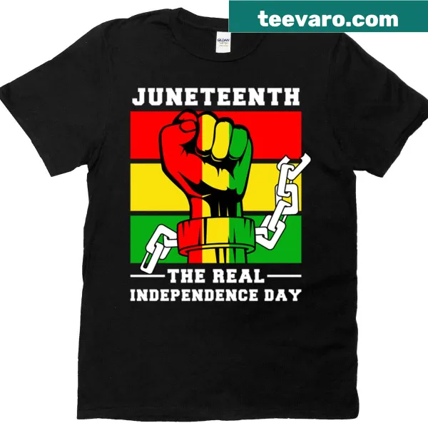 T-shirt declaring Juneteenth as the real Independence Day
