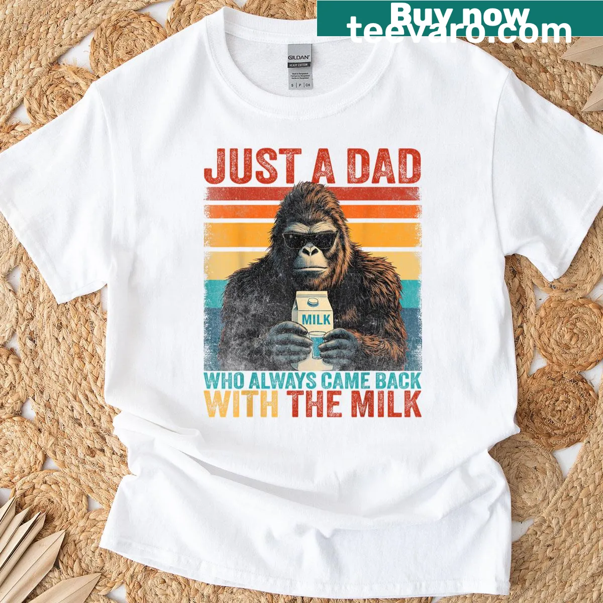 Funny Bigfoot Dad T-shirt with humorous saying — on a men's t-shirt