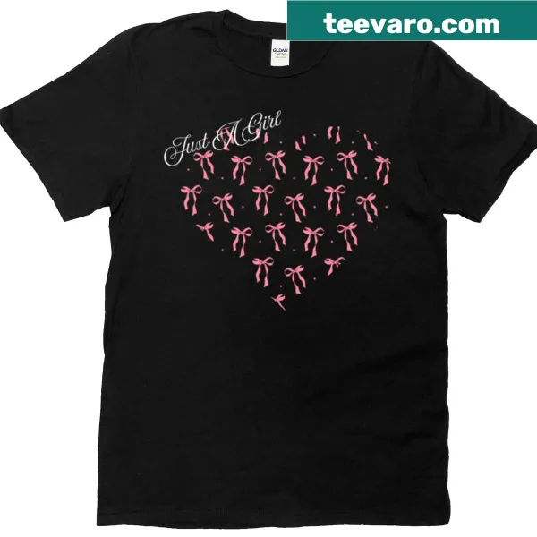 Cute T-shirt with heart and pink coquette bows design