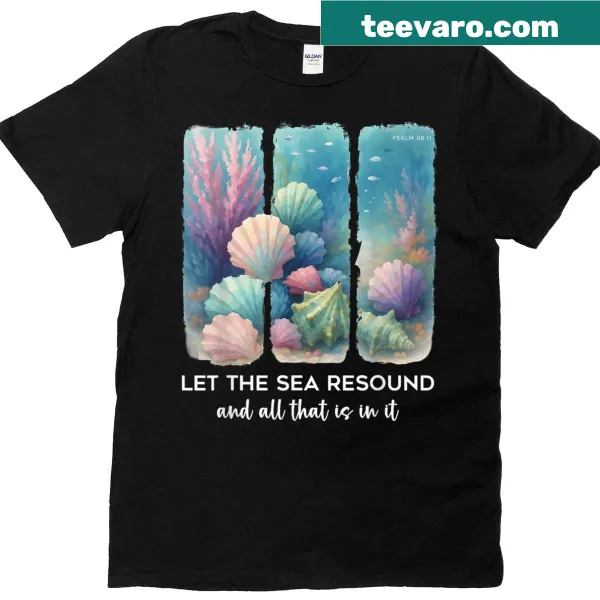 Ocean-themed T-shirt with a Bible verse promoting peace and inspiration
