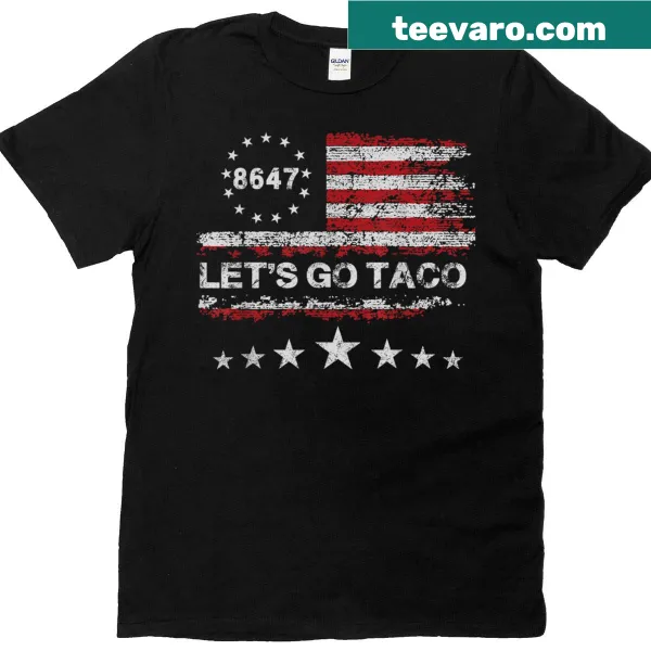 Funny taco-themed T-shirt with US flag design