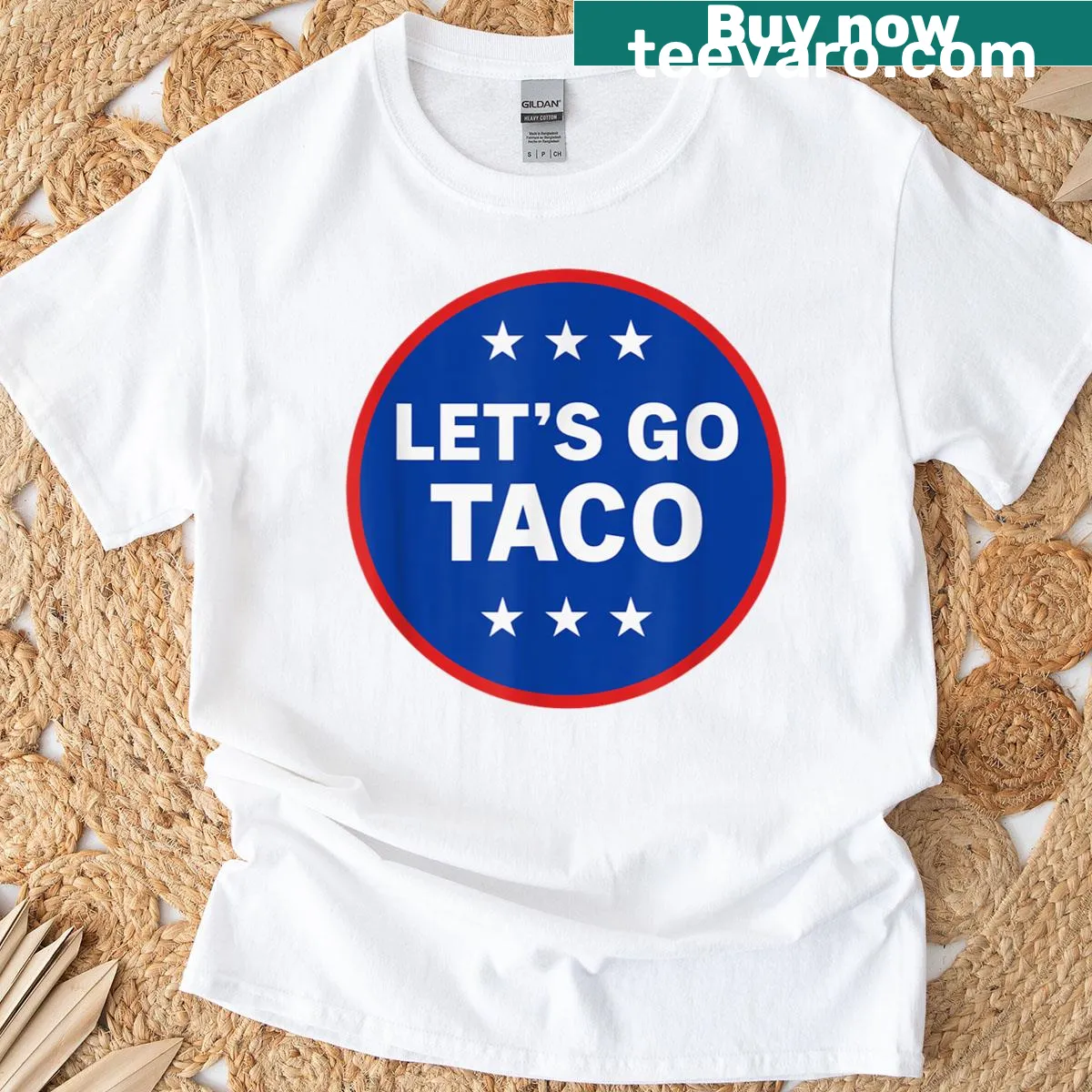 Vintage taco-themed t-shirt featuring playful retro graphics — on a men's t-shirt