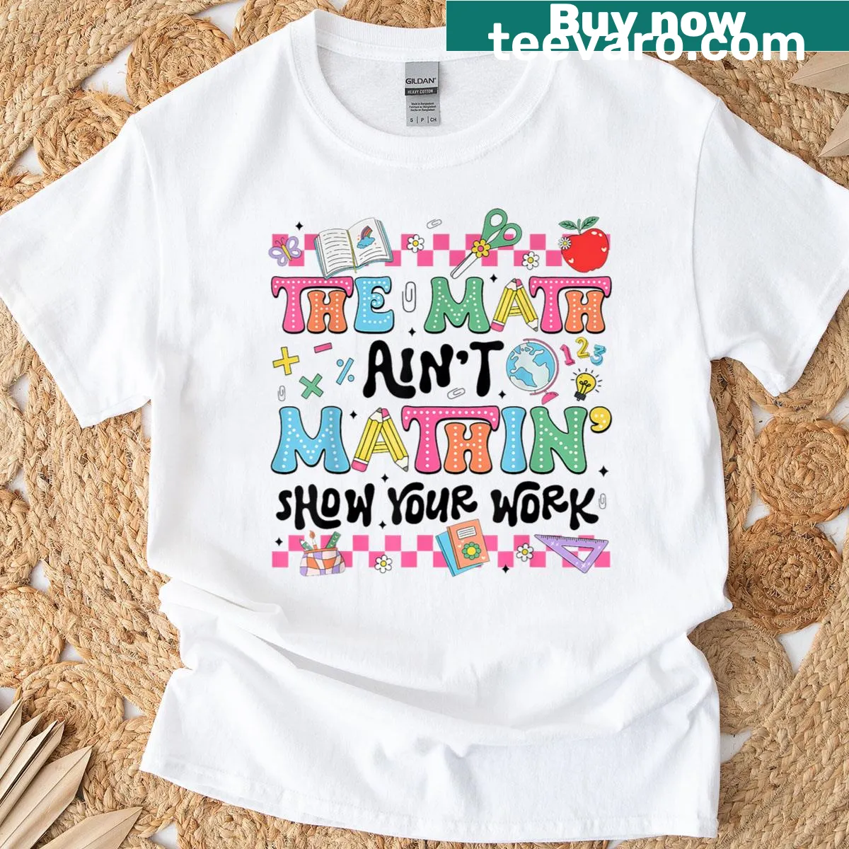 Funny math teacher T-shirt with humorous phrase about math — on a men's t-shirt