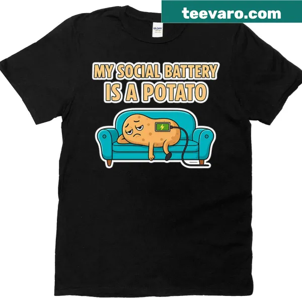Funny introvert t-shirt featuring potato graphic