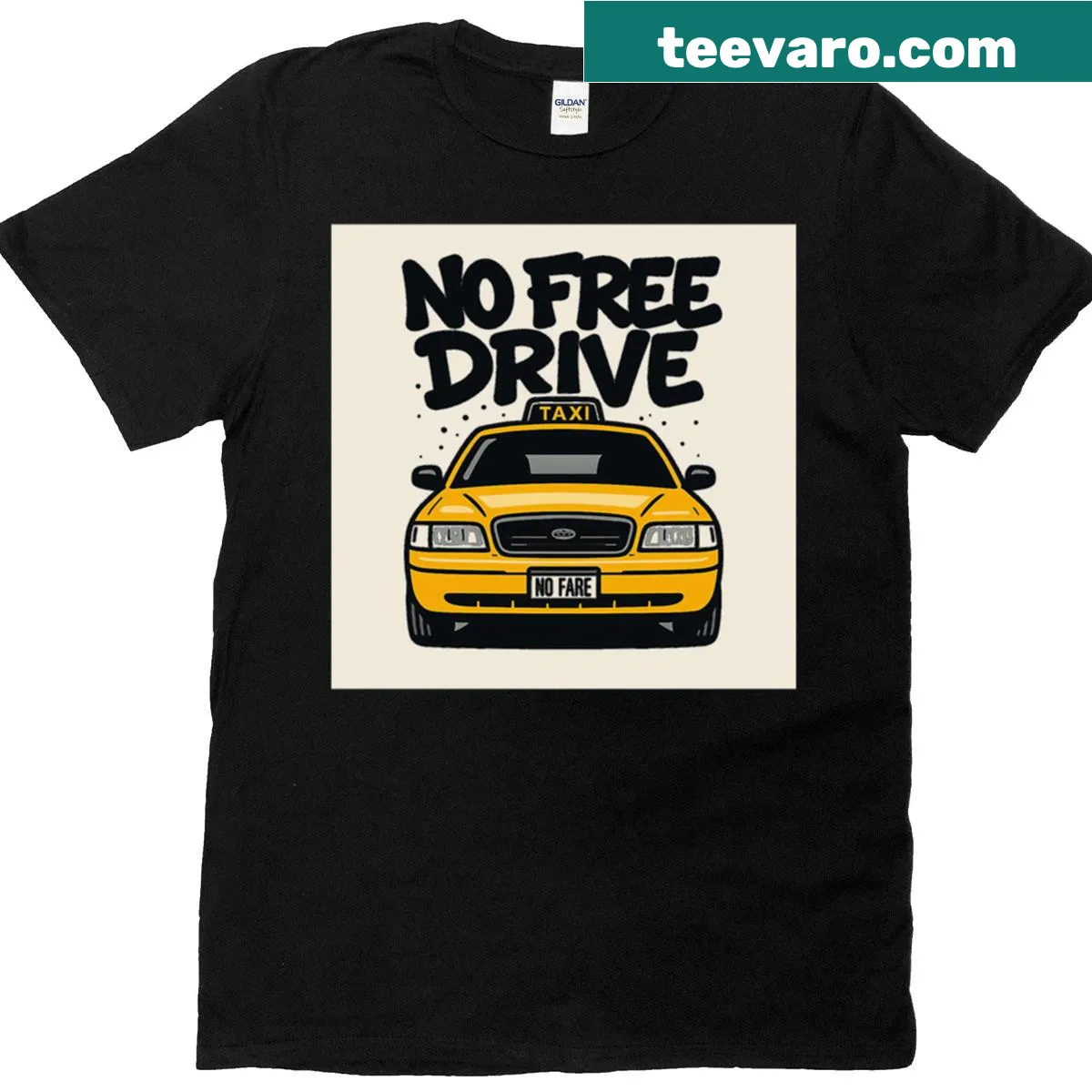 Graffiti style No Free Drive NYC Taxi T-shirt capturing urban spirit — on a men's t-shirt