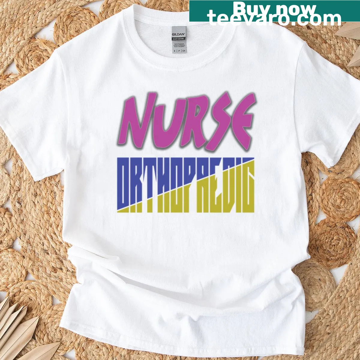 Bold typography Orthopaedic Nurse T-shirt honoring healthcare professionals — on a men's t-shirt