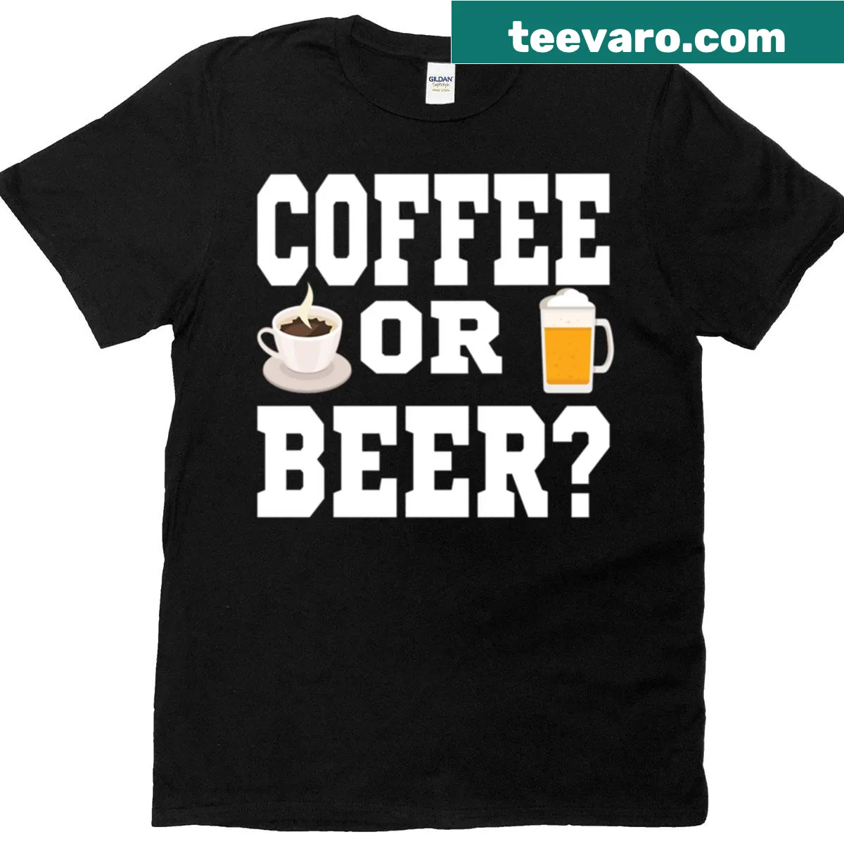 Oversized T-shirt with beer-themed design and humorous text — on a men's t-shirt