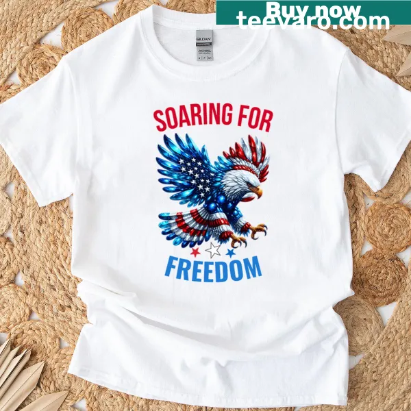 Graphic t-shirt promoting freedom and patriotism