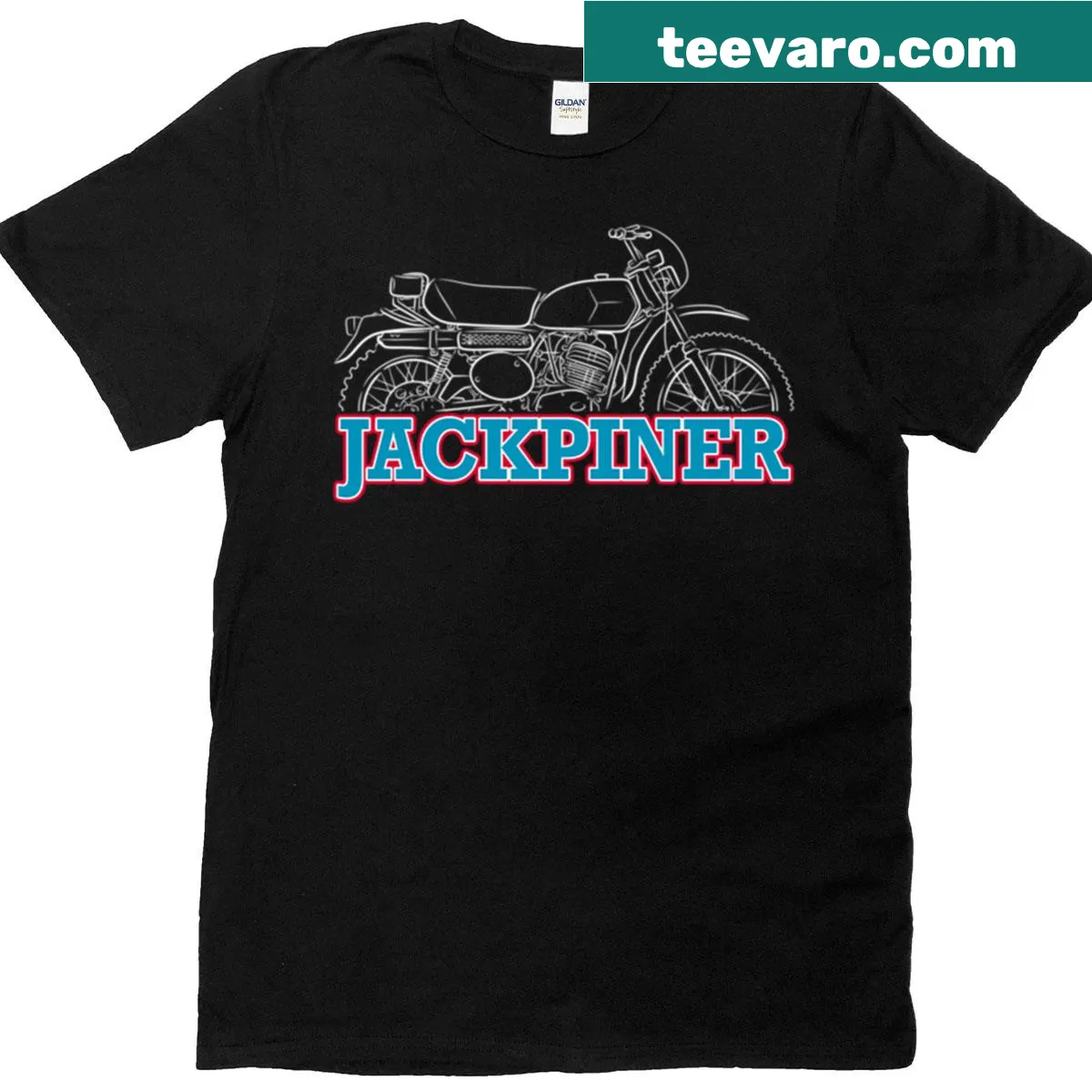 Motorcycle T-shirt featuring Penton Jackpiner 175 graphic — on a men's t-shirt