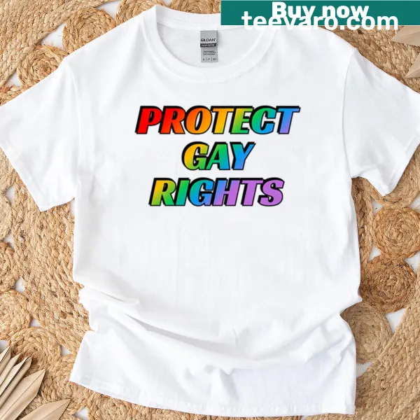 T-shirt advocating for gay rights with bold text