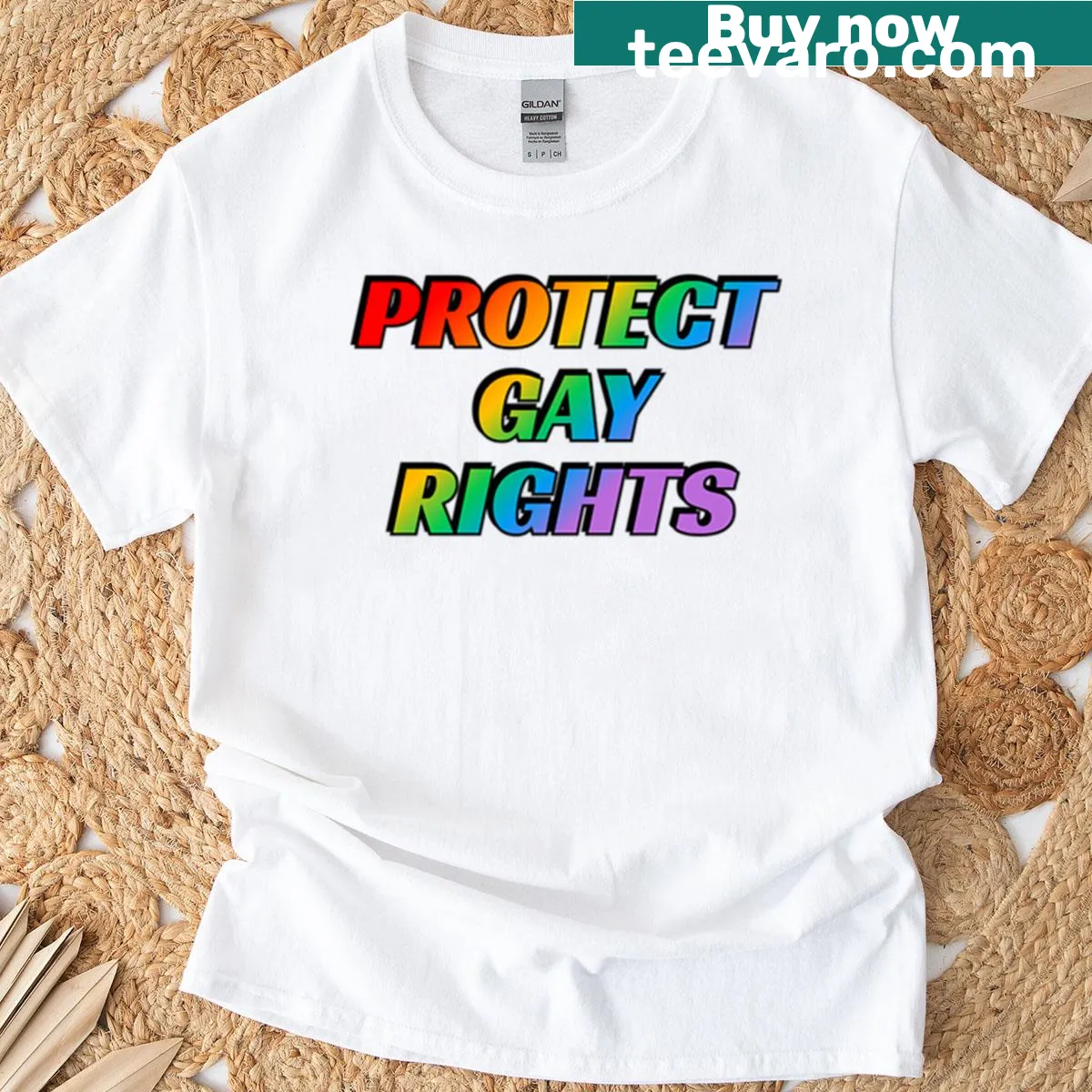 T-shirt advocating for gay rights with bold text — on a men's t-shirt