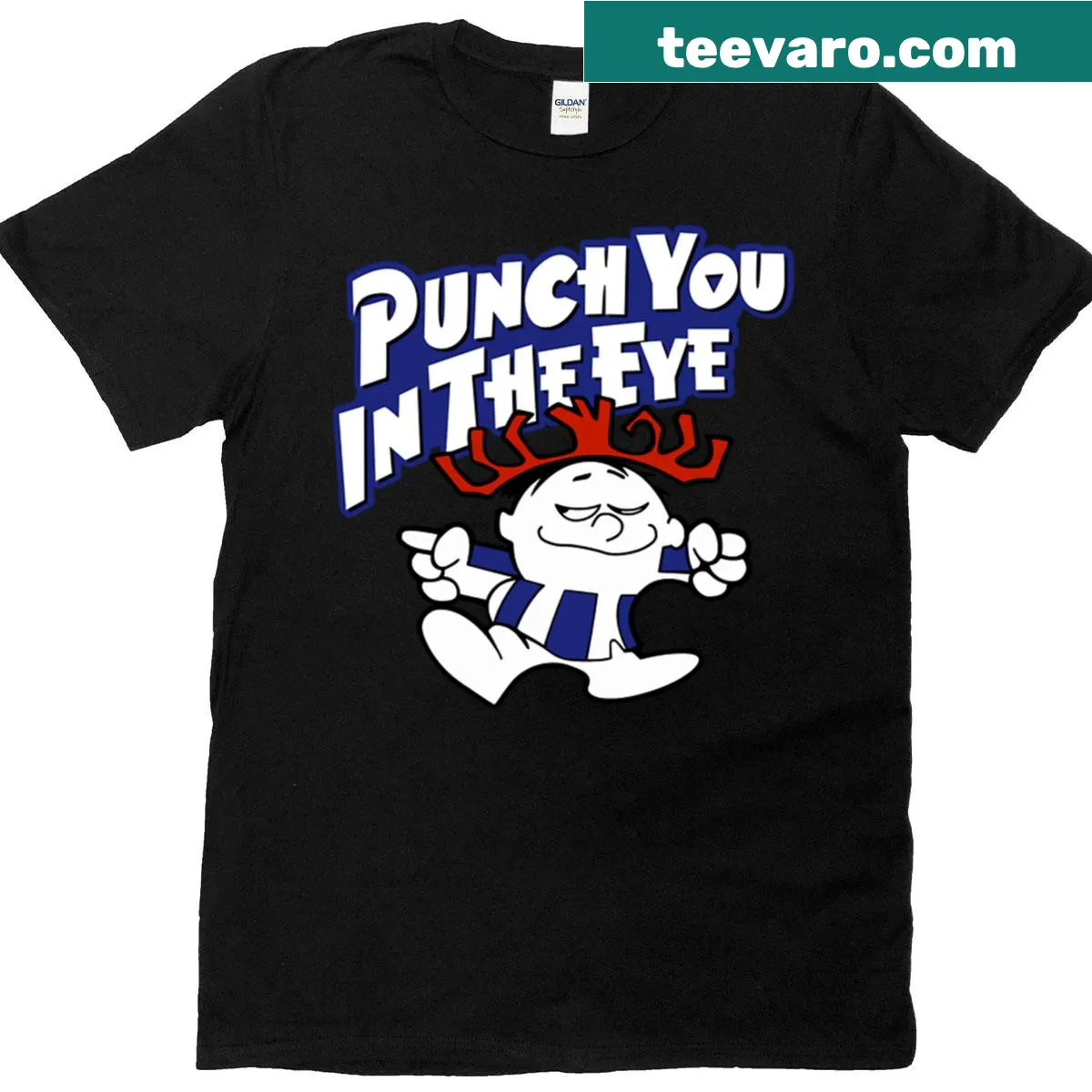Edgy Phish t-shirt with bold punchy text — on a men's t-shirt
