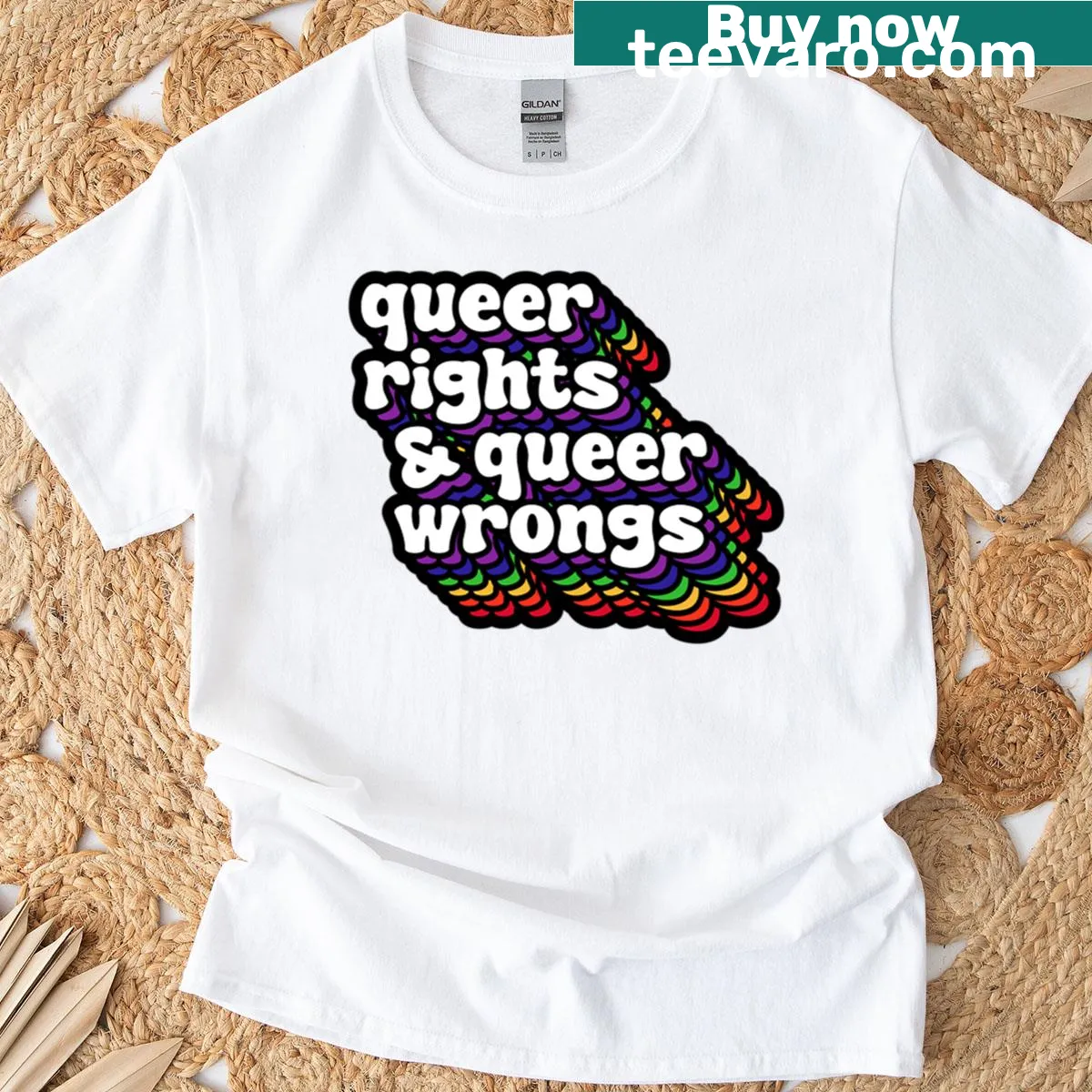 T-shirt promoting queer rights with impactful phrase — on a men's t-shirt