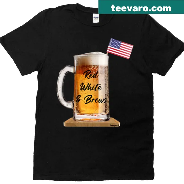 4th of July t-shirt with beer-themed graphic