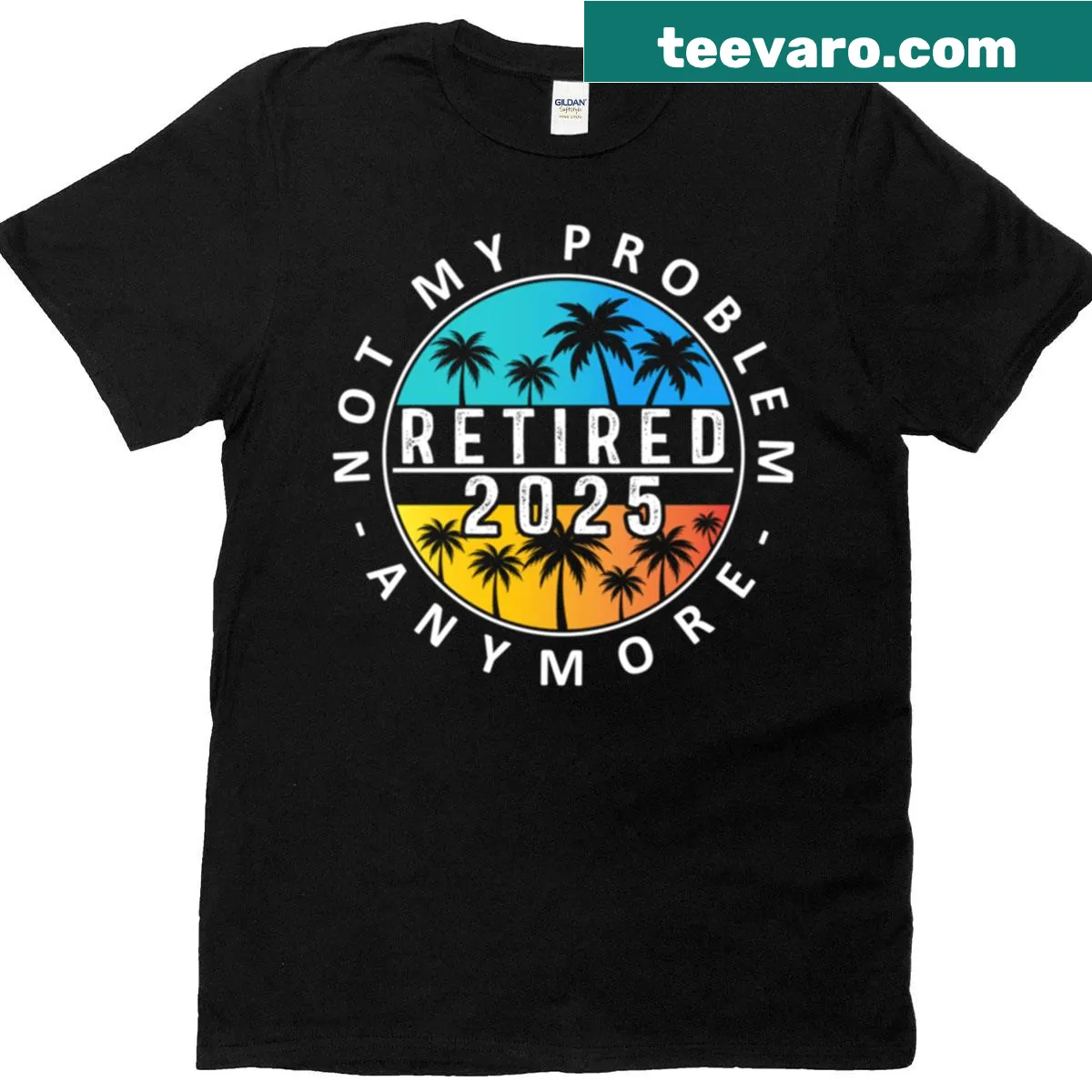 Funny retirement t-shirt with 2025 text — on a men's t-shirt