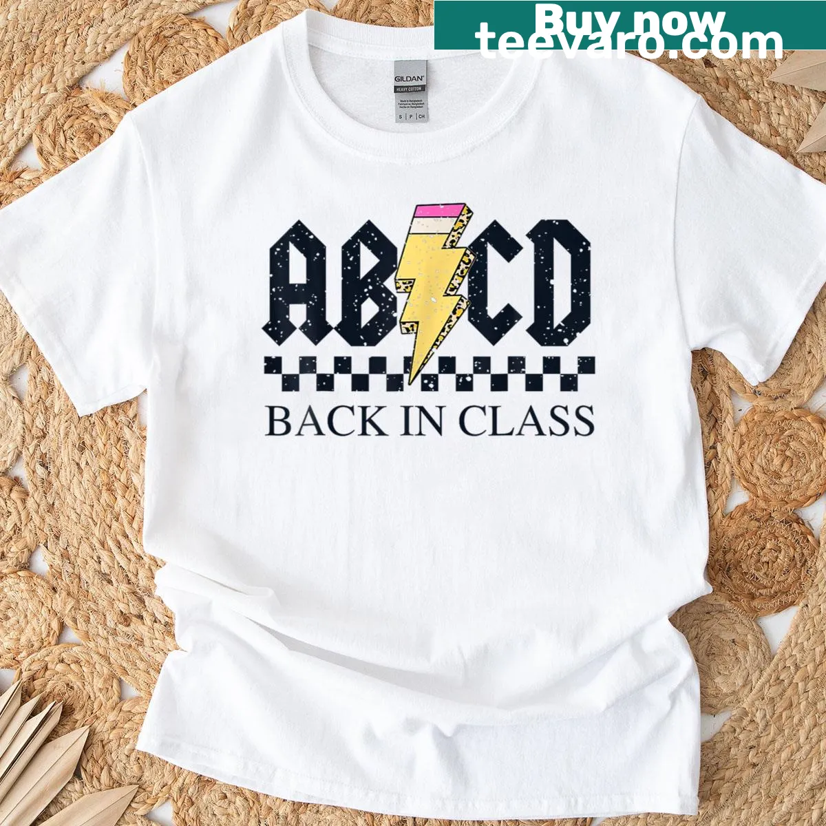 Retro back-to-school t-shirt with pencil and bold text design — on a men's t-shirt