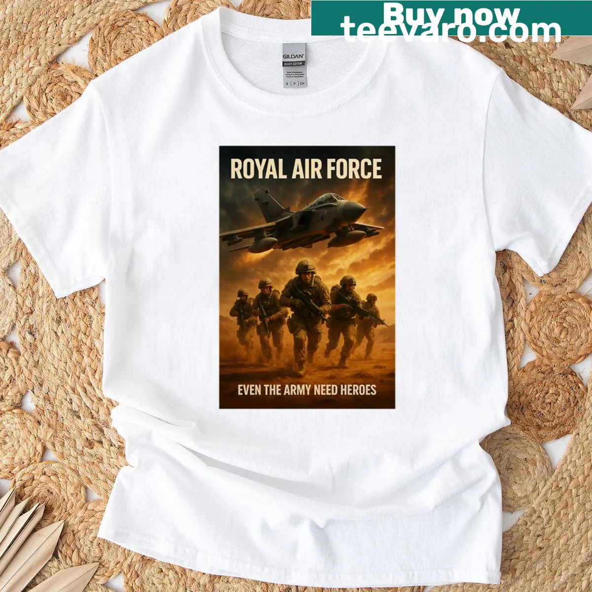 Oversized T-shirt honoring Royal Air Force heroes — on a men's t-shirt