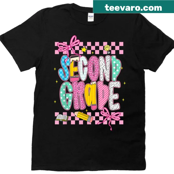 2nd Grade Back to School T-shirt with playful illustrations