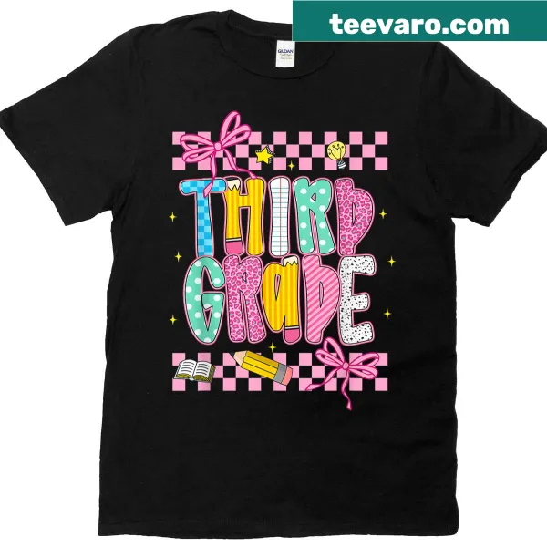 3rd Grade Back to School T-shirt with cheerful illustrations