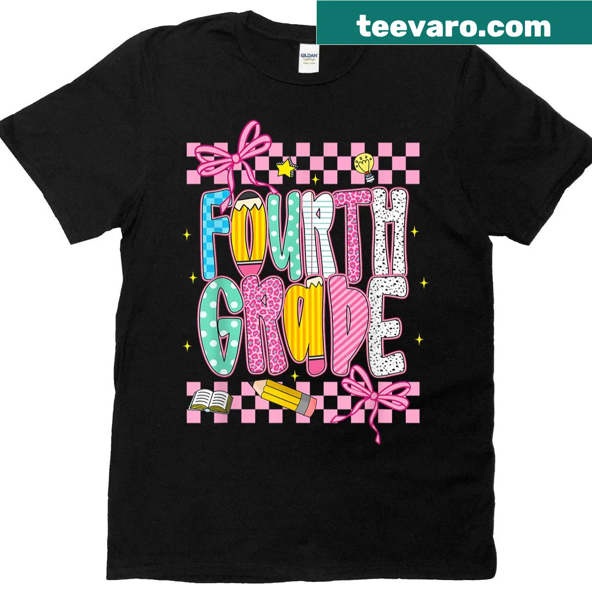 Cute back-to-school t-shirt for 4th graders with fun typography — on a men's t-shirt