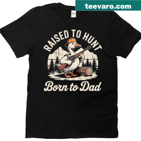 Funny 'Silly Goose Hunting Dad' text T-shirt