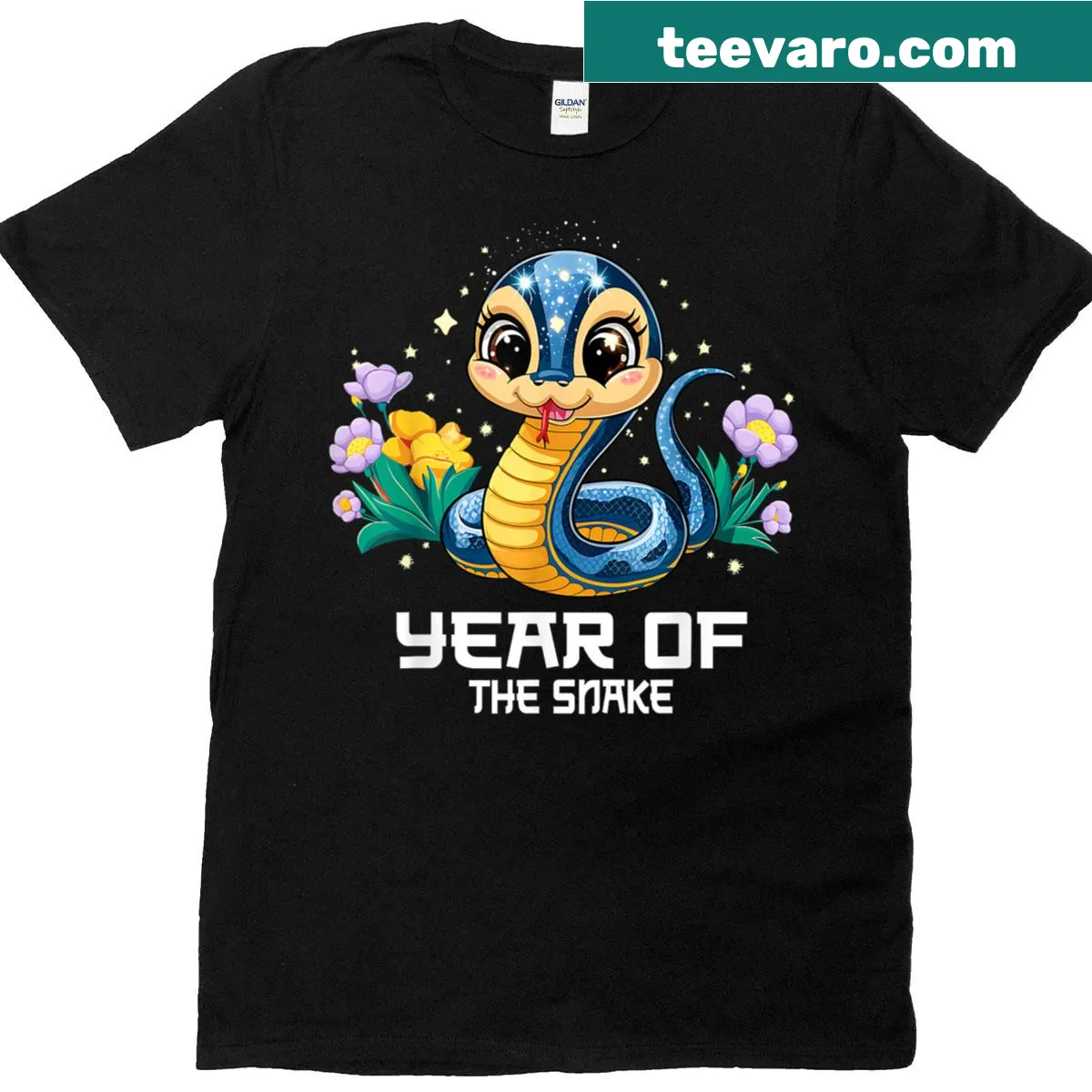 Chinese Lunar New Year 2026 Snake zodiac graphic T-shirt — on a men's t-shirt