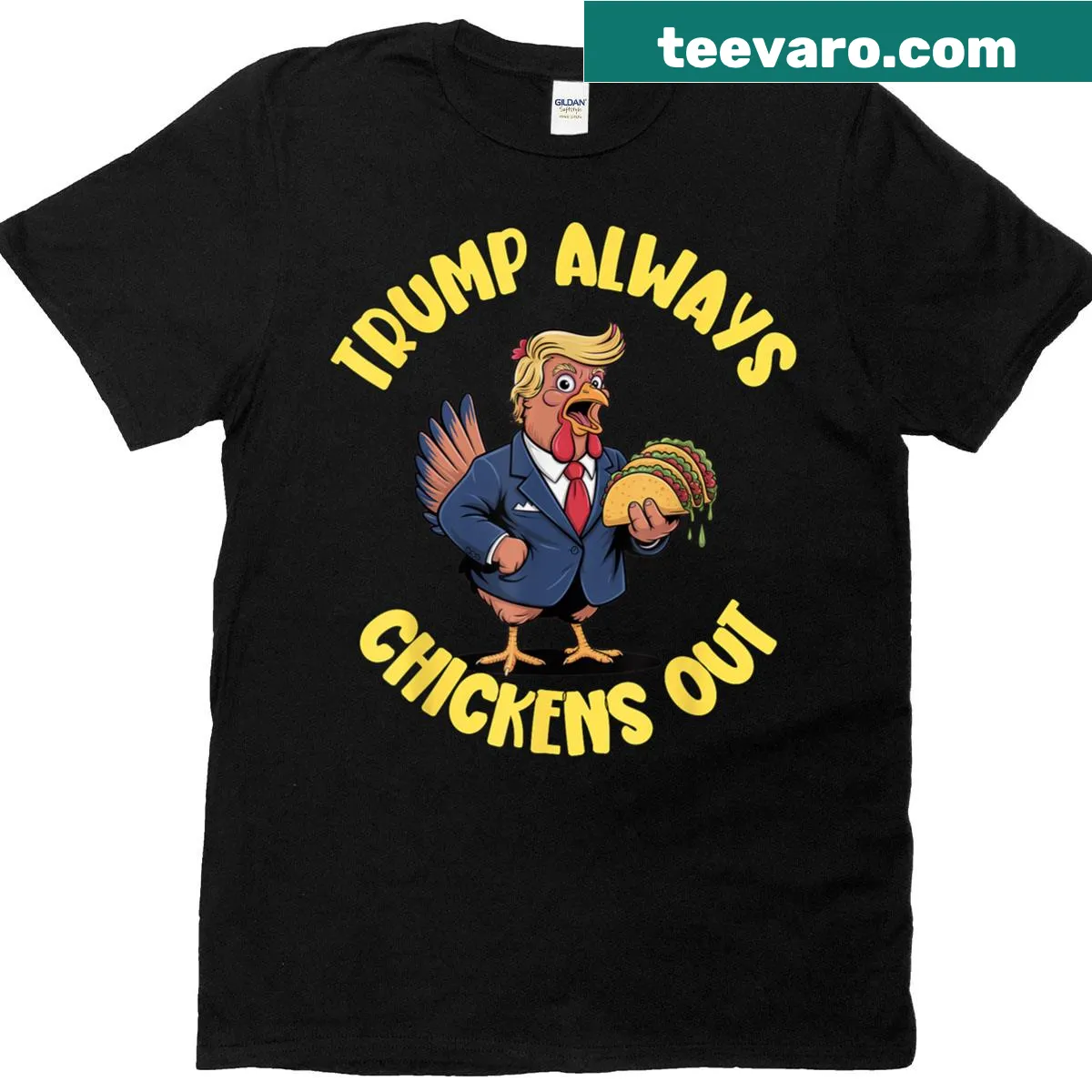 Illustrated taco graphic on a casual T-shirt — on a men's t-shirt