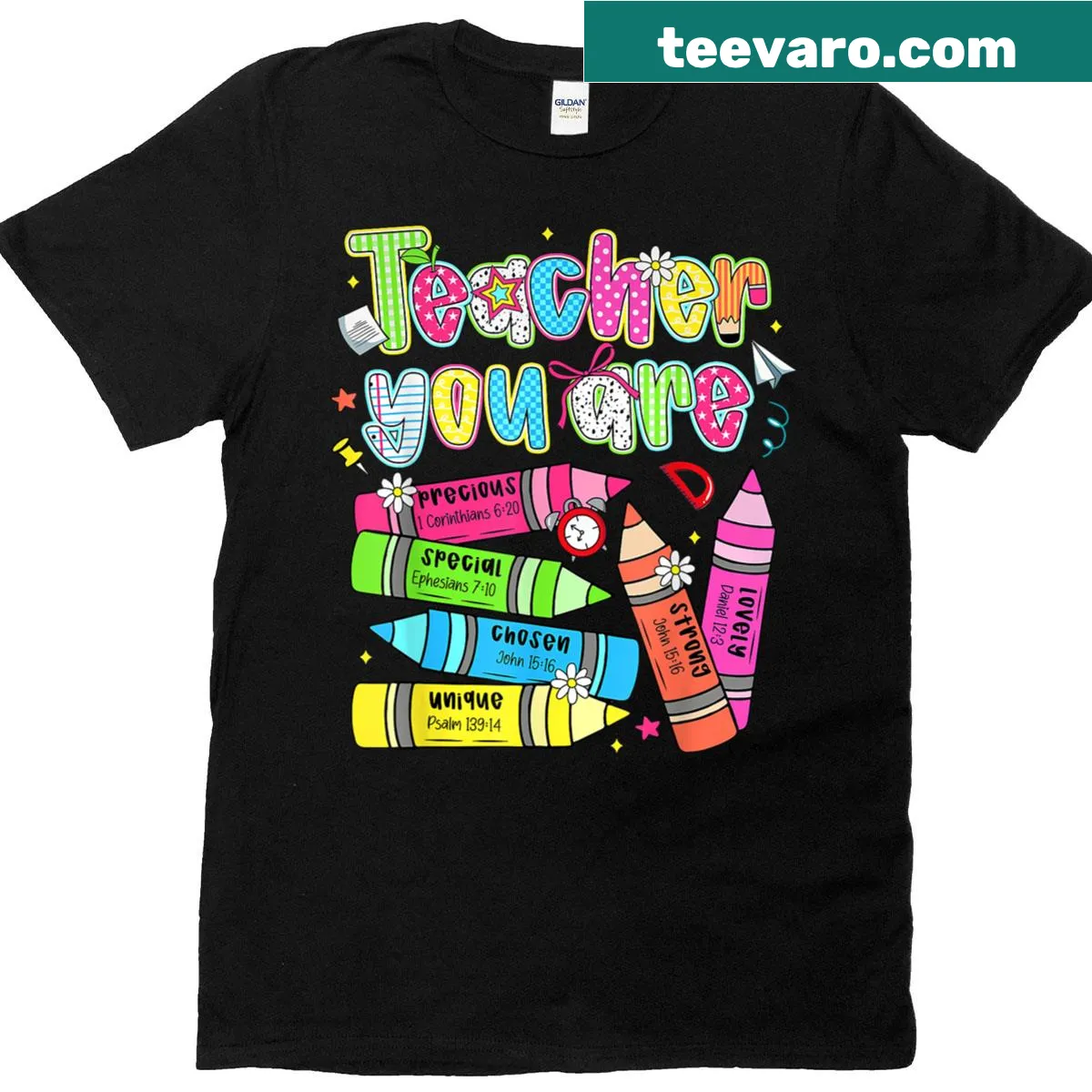 Inspirational pencil graphic T-shirt for teachers — on a men's t-shirt