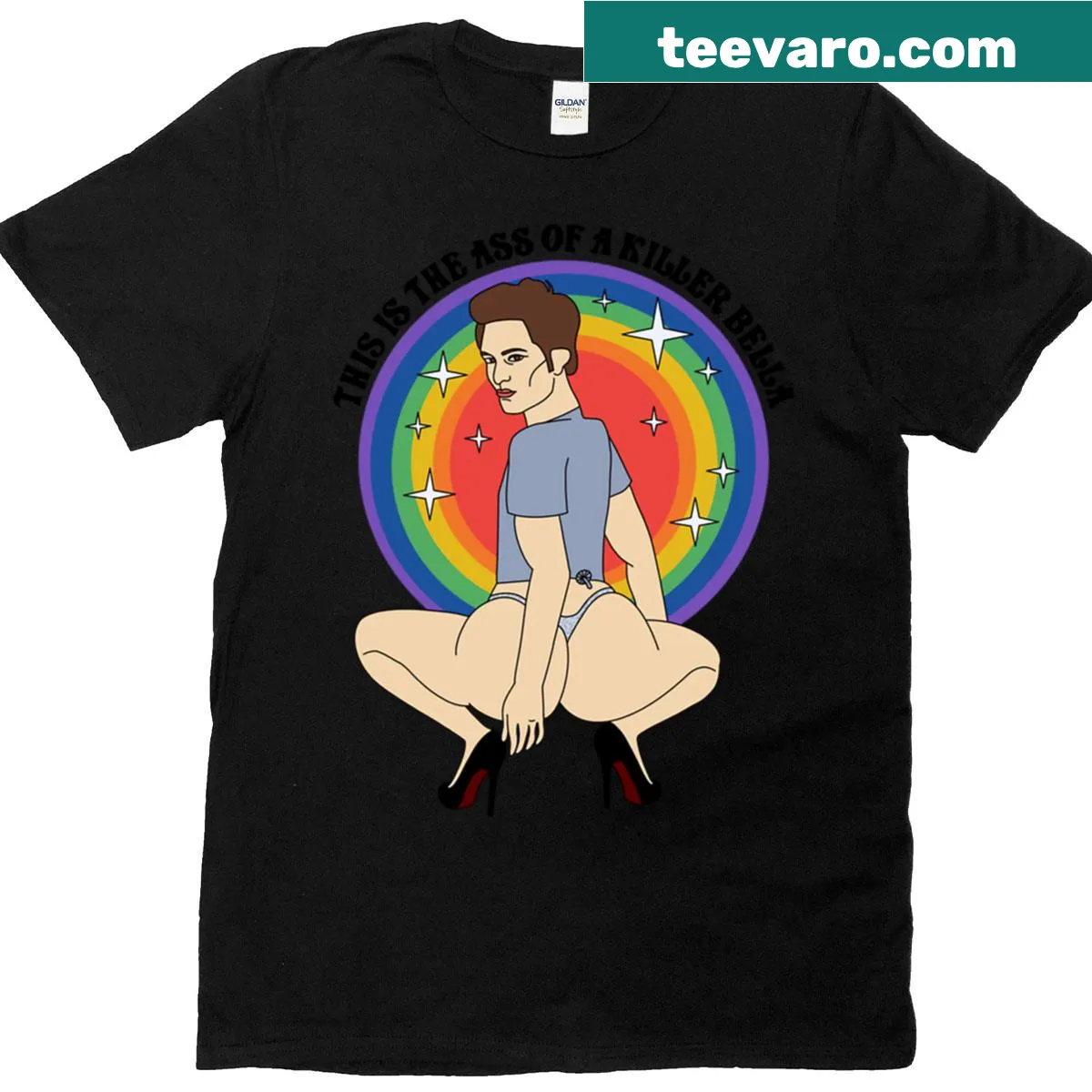 Humorous typography tee with the phrase 'This Is The Ass Of A Killer' — on a men's t-shirt
