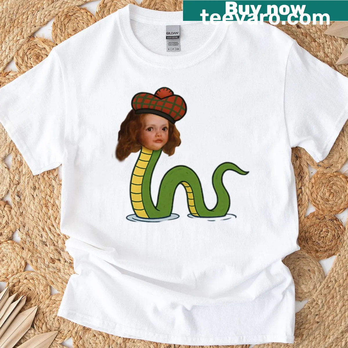 Meme-inspired T-shirt with a cartoon vampire baby design — on a men's t-shirt